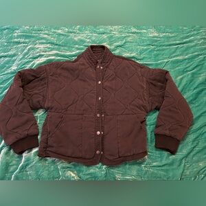 Women's Black Quilted Bomber Jacket